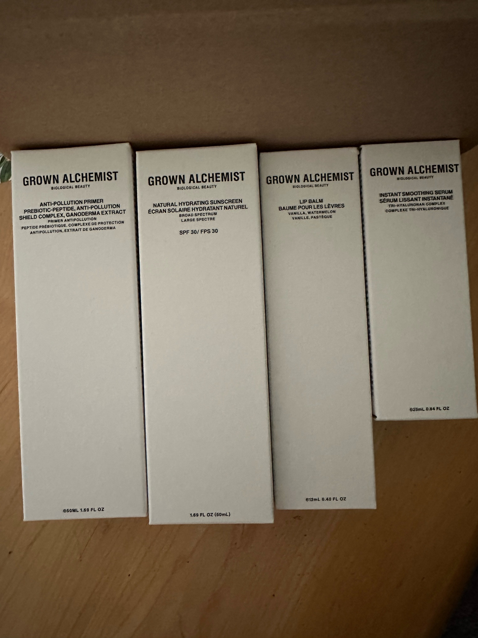 What I just got in the mail
Gown Alchemist 
Anti pollution primer
Natural hydrating sunscreen
Lip balm
Smoothing serum!


#LTKbeauty #LTKstyletip #LTKunder100