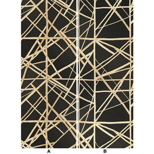 Groundworks Channels Paper Onyx/Almond Wallpaper | DecoratorsBest