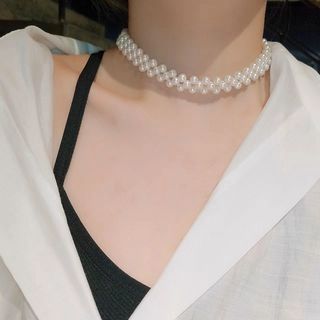 Faux Pearl Choker Necklace - Faux Pearl - White - One Size | YesStyle Global