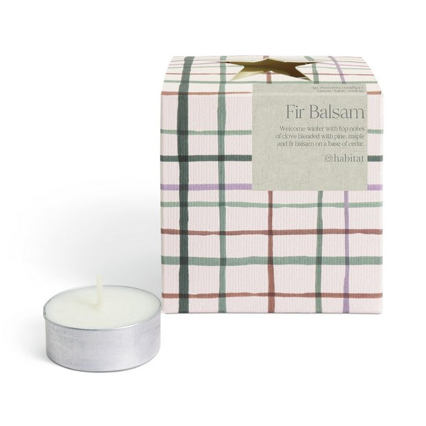 Habitat Scented Tealight Candle Box - Pack of 20 -Fir Balsam220/6338 | argos.co.uk