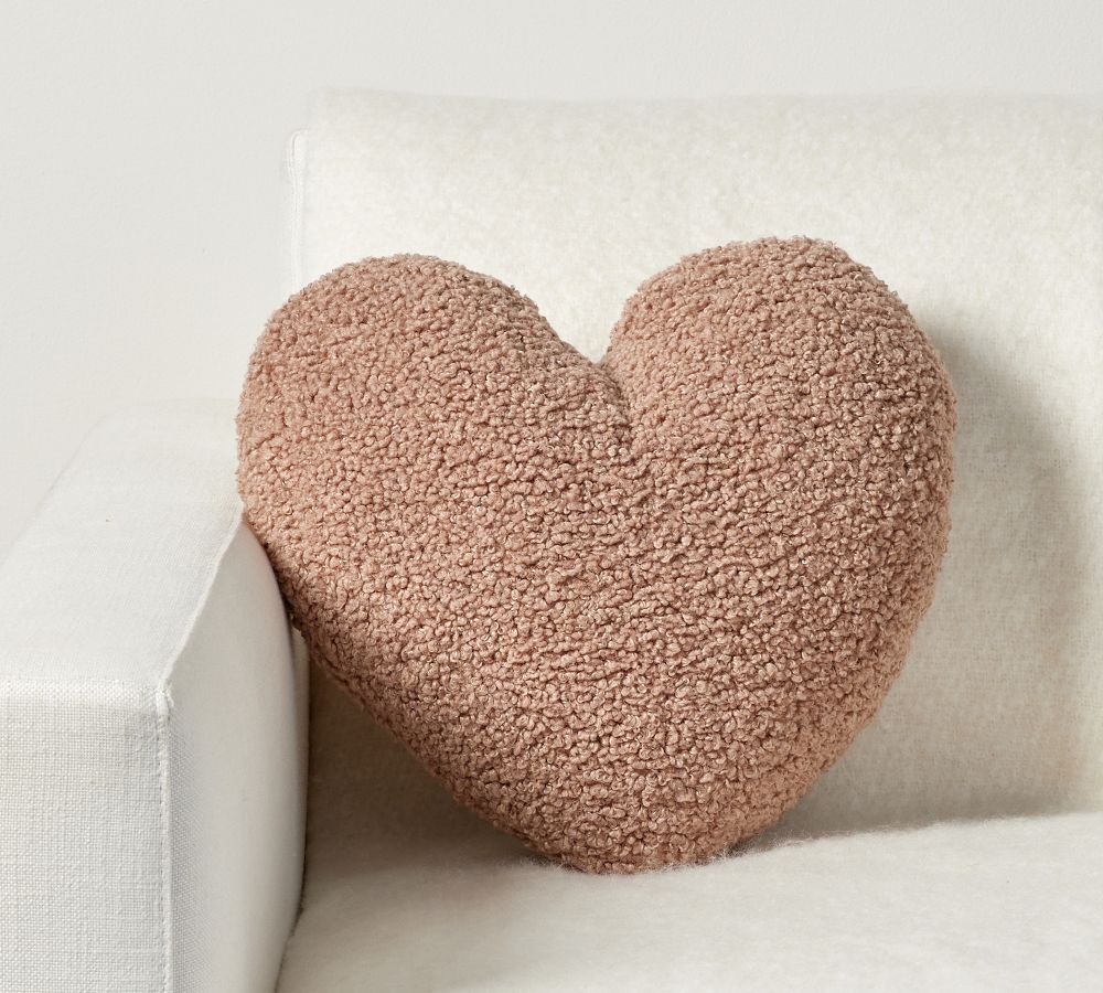 Cozy Teddy Faux Fur Heart Shaped Pillow | Pottery Barn (US)