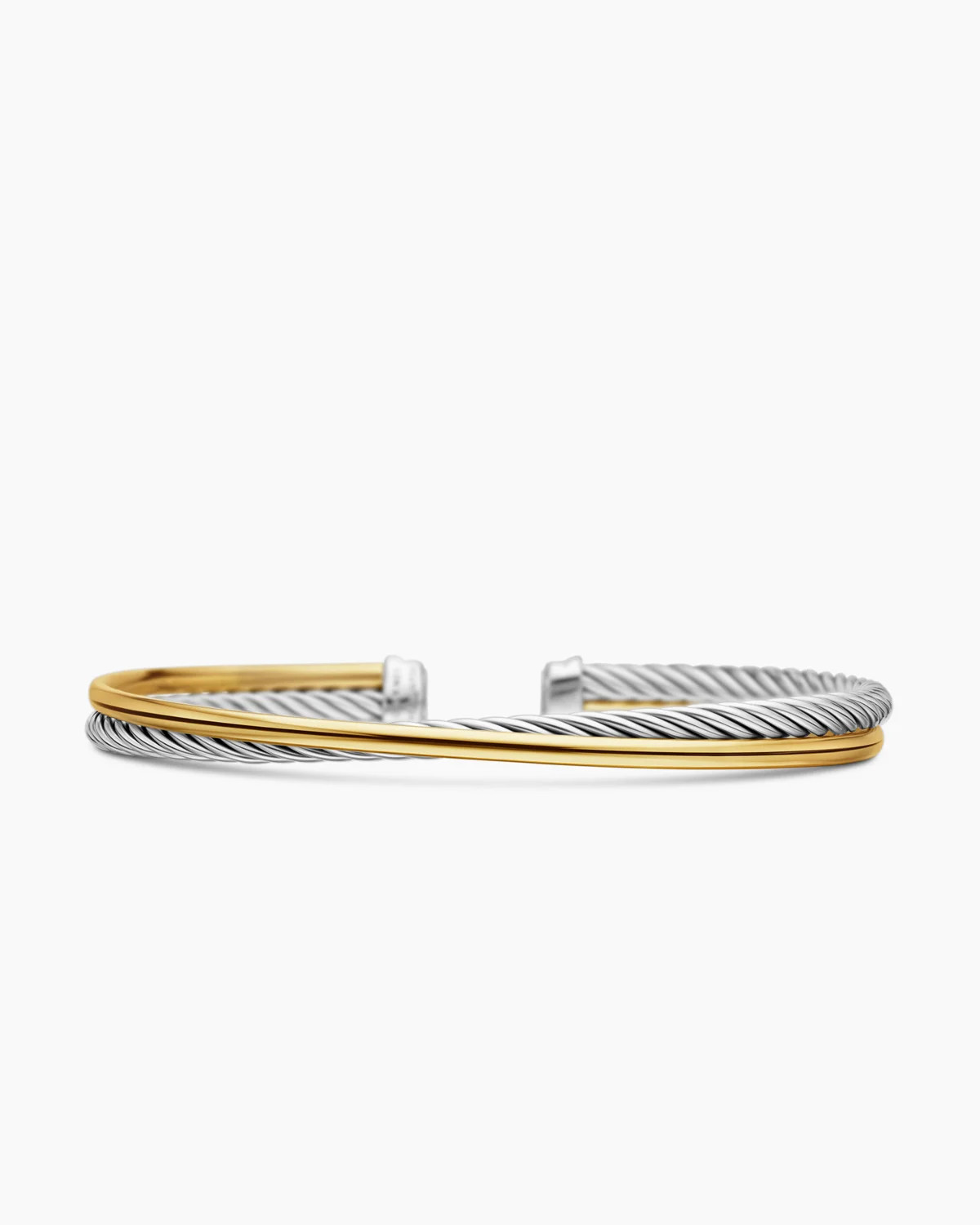 David Yurman | Crossover Bracelet in Sterling Silver with 18K Yellow Gold, 3mm | David Yurman