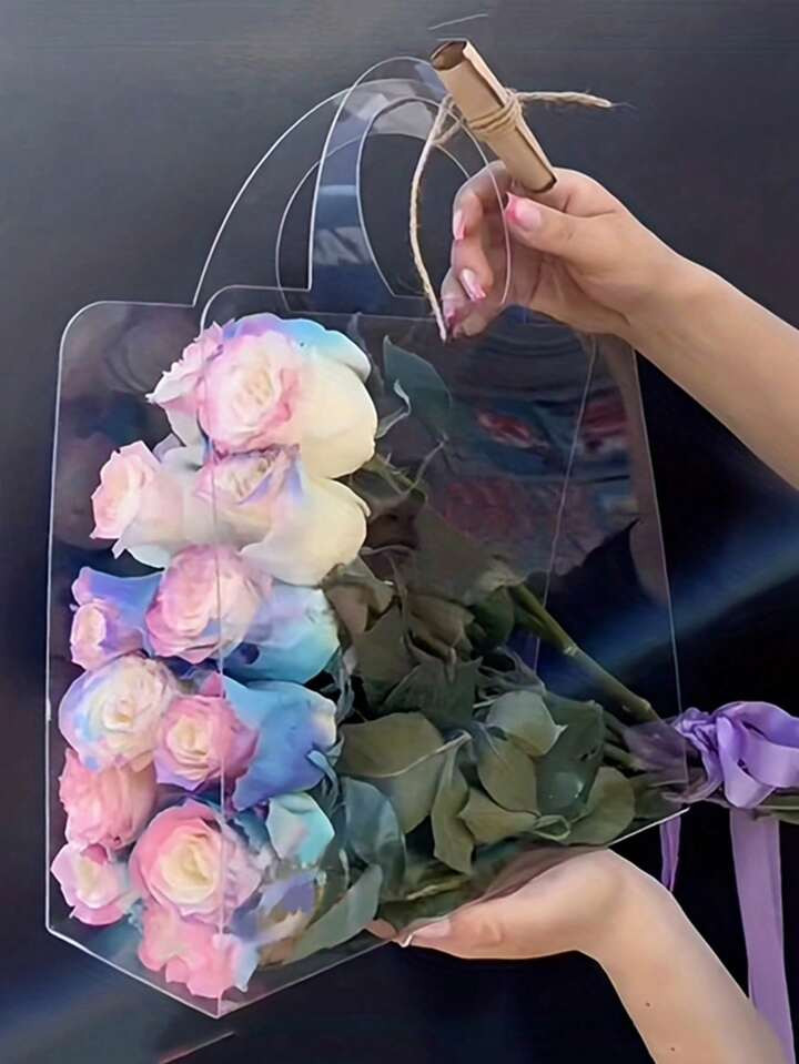 2/5pcs Transparent Creative Irregular Shape Flower Bouquet Wrapping Bag Gift Packaging Bag | SHEIN