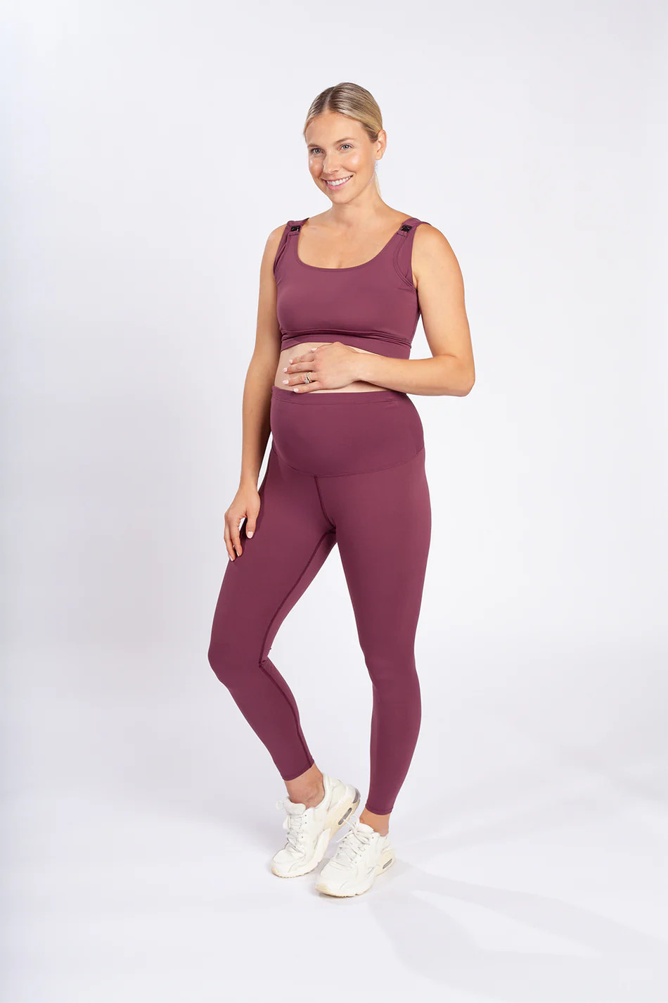 Maroon Postpartum Set | duoFIT Maternity Activewear