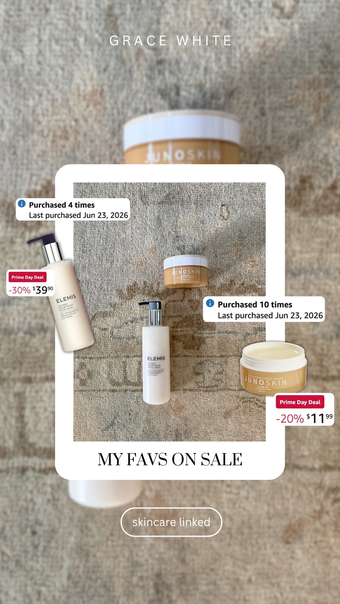 Just added my top skincare faves to my Amazon cart!

cleansing balm, facial wash, skincare essentials, beauty products, JUNO & Co., ELEMIS, Grace White

#LTKgrwm #LTKselfcare #LTKSaleAlert