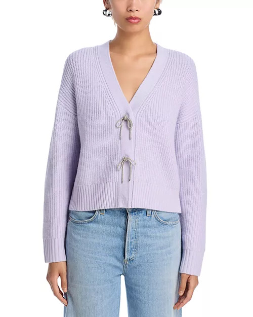 FRENCH CONNECTION Babysoft Sparkly Bow Embellished Cardigan  | Bloomingdale's Women | Bloomingdale's (US)