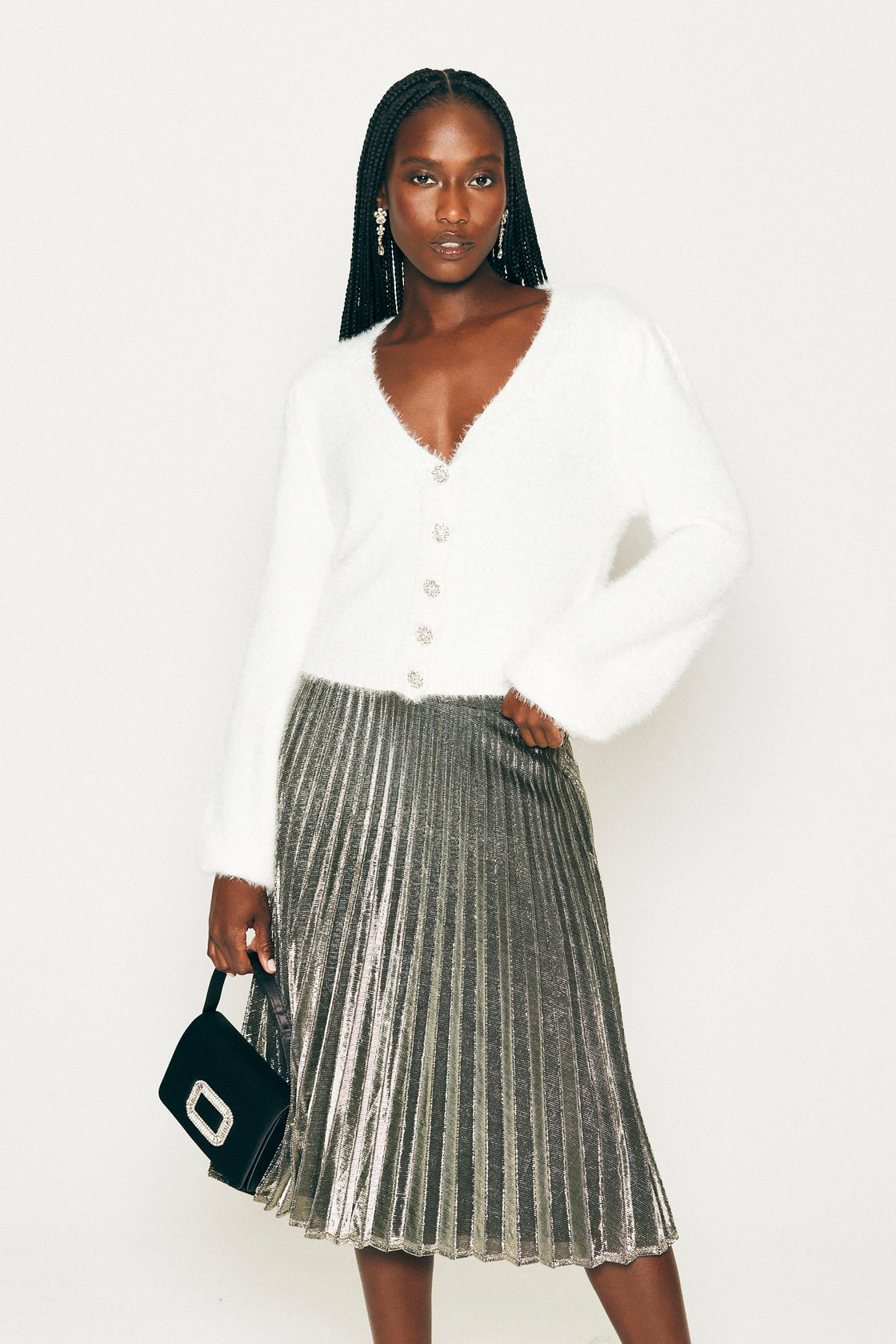 Star Shine Gold Pleated Midi Skirt | Lulus (US)