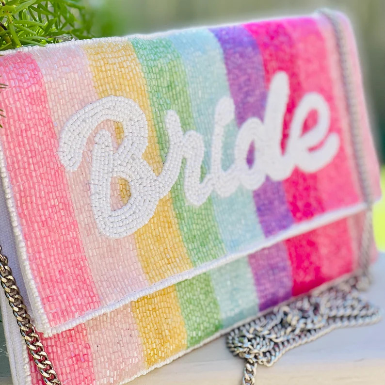 Custom BRIDE Purse BRIDE Crossbody Purse Bride Gift Beaded | Etsy | Etsy (US)