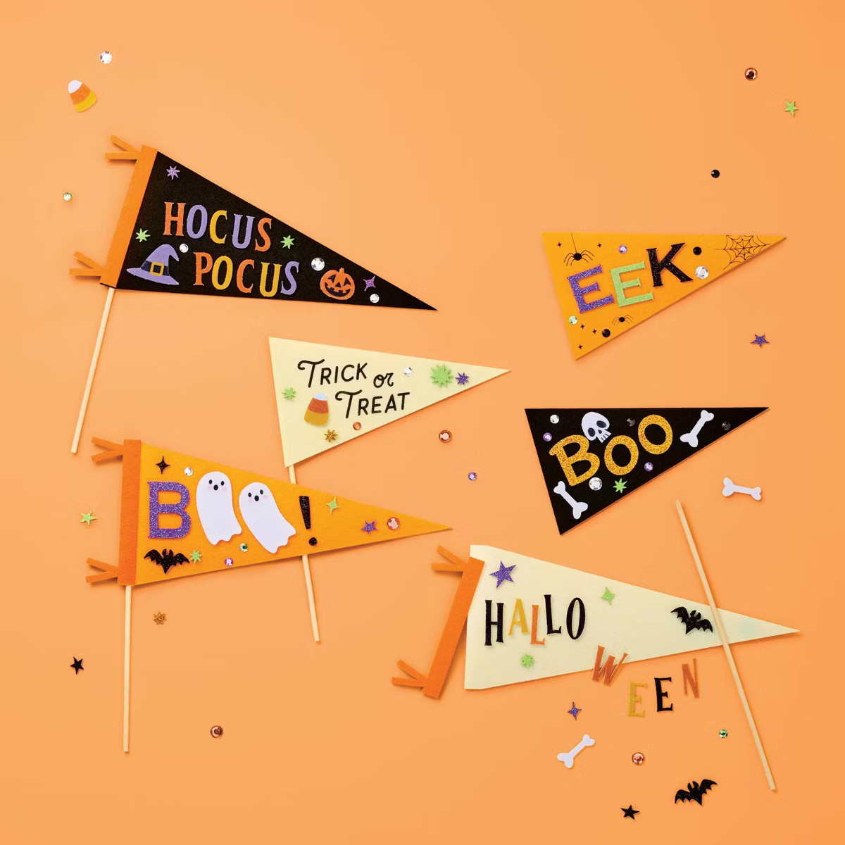 6ct Halloween Craft Felt Pennants Kit - Mondo Llama™ | Target