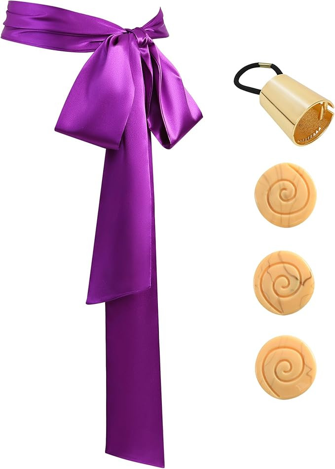 5PCS Princess Costume for Women Purple Sash Belt Ponytail Cuff and Brooches Cosplay Party Accesso... | Amazon (US)