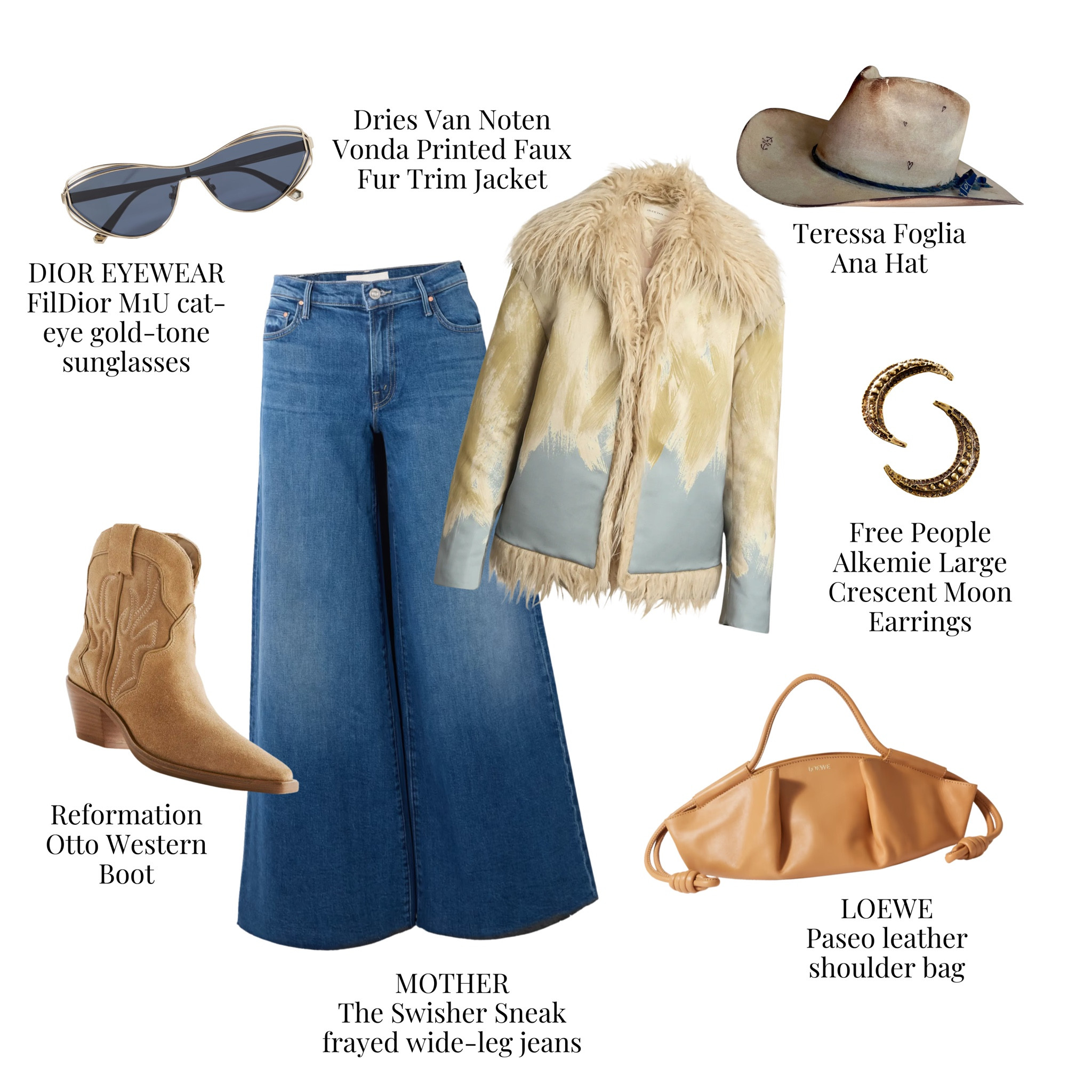 Effortlessly boho with a modern edge.   Faux fur, frayed denim, and western boots come together for the ultimate free-spirited vibe. 
#BohoChicInspo #DriesVanNoten #ModernBoho #EffortlessStyle #FauxFurFashion #WideLegDenim #WesternVibes #Loewe #Reformation 



#LTKStyleTip #LTKItBag #LTKShoeCrush