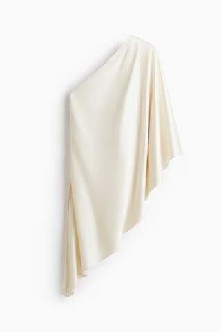H & M - One-Shoulder Satin Top - White | H&M (US + CA)