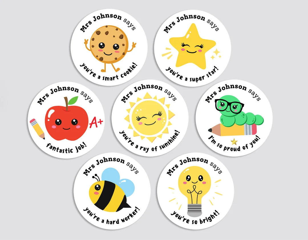 Personalized Teacher Reward Stickers, Custom Well Done Labels for Students, Great Job Teacher Sta... | Etsy (US)