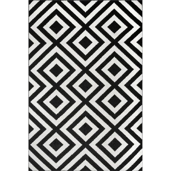 Frances Geometric Black/White Area Rug | Wayfair Professional