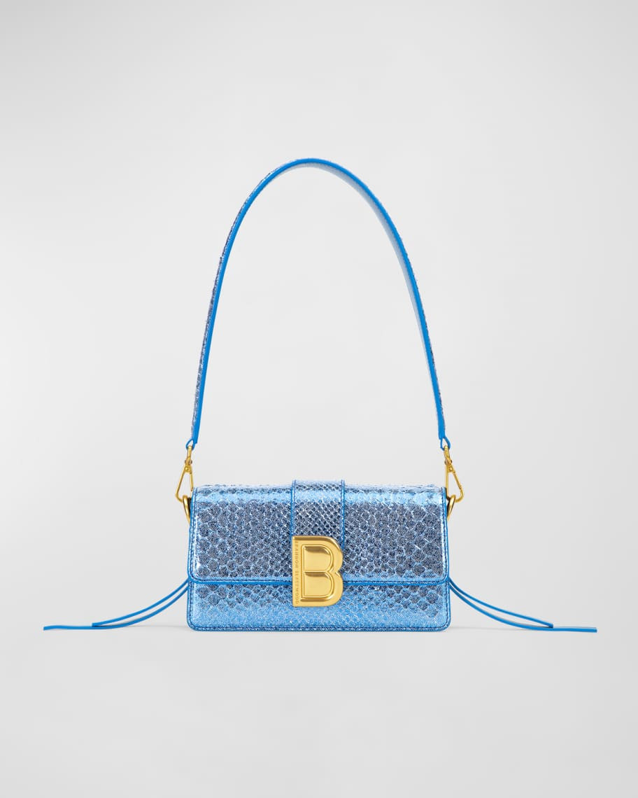 Brandon Blackwood Nia Metallic Snake-Embossed Shoulder Bag | Neiman Marcus