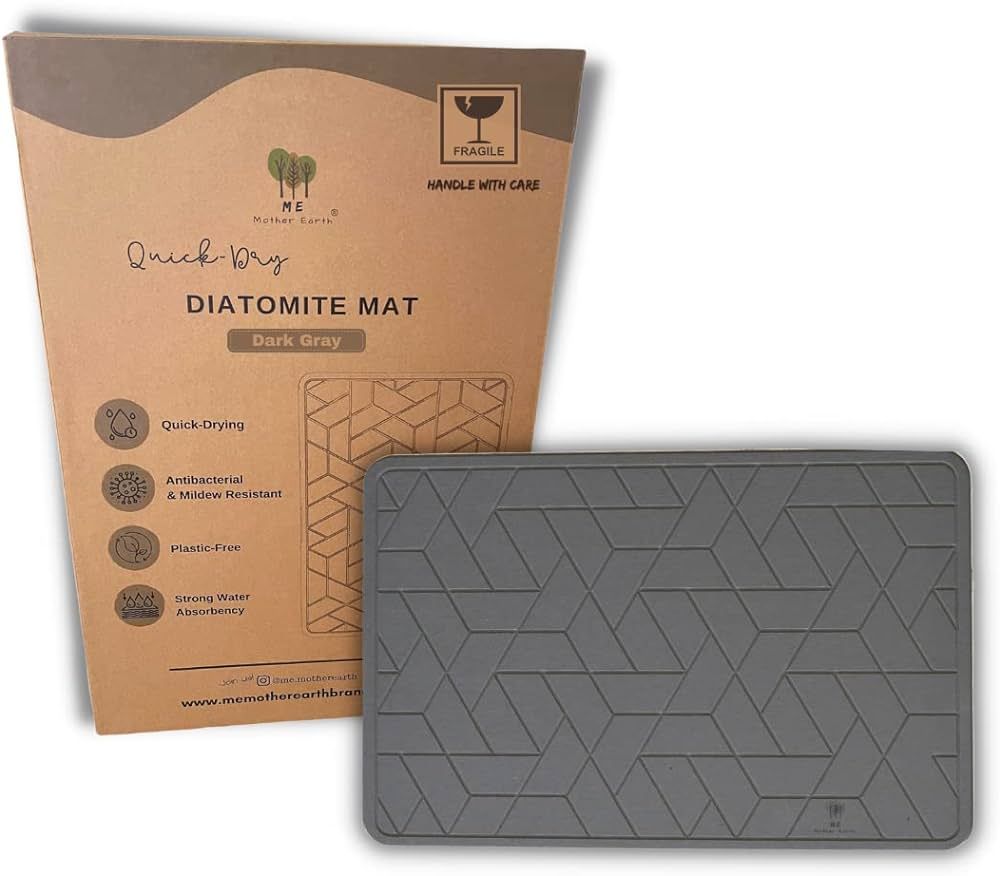 ME MOTHER EARTH - Quick Dry Diatomaceous Earth Floor Stone Bath and Dish Mat | Bathroom Shower Ma... | Amazon (US)