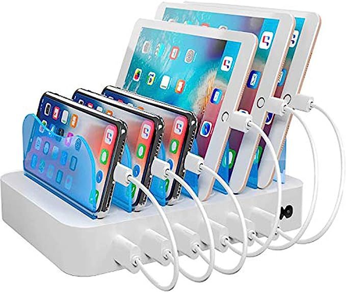 Hercules Tuff Charging Station for Multiple Devices, with 6 USB Fast Ports and 6 Short USB Cables... | Amazon (US)