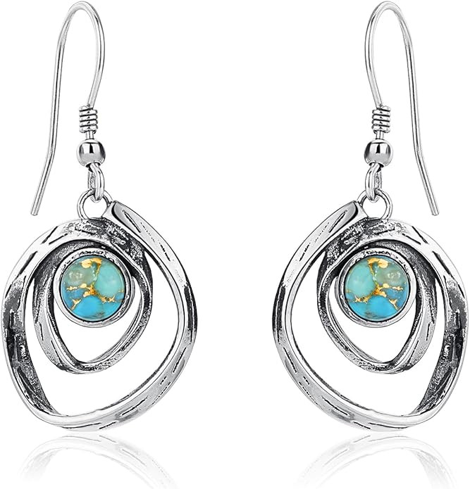 Turquoise Earrings for Women 925 Sterling Silver Pearl/Black Onyx/Opal Dangle Earrings Vintage Sp... | Amazon (US)