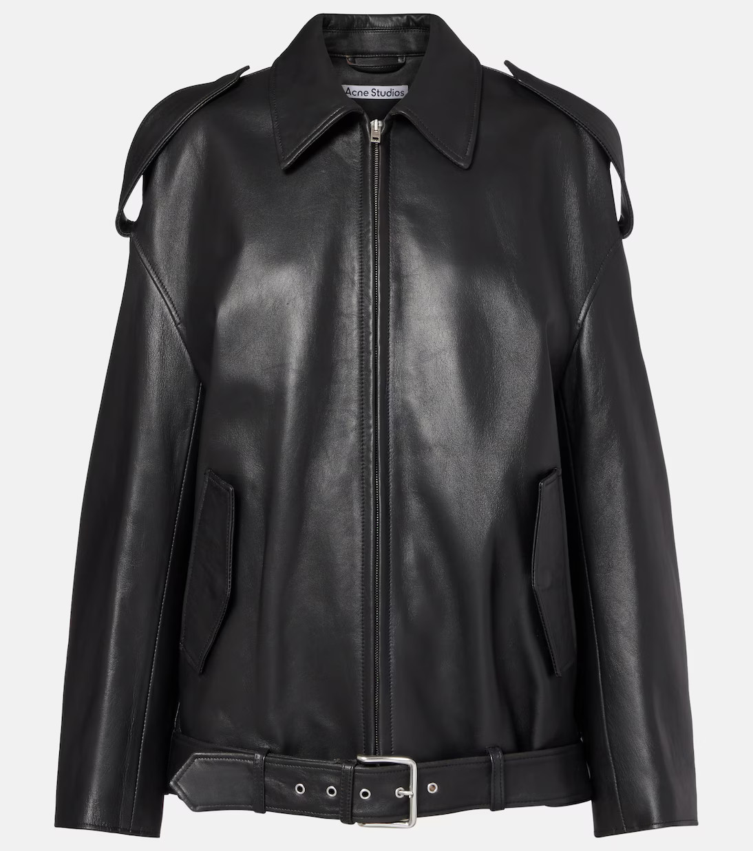Oversized leather biker jacket | Mytheresa (UK)