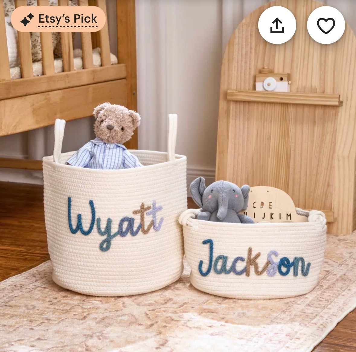 LOVE these personalized name baskets for baby! Such a good baby shower gift idea! Personalized Handmade Basket • Baby Shower Gift • Toy Organizer • I-Cord Knitting Craft

#LTKmomlife #LTKBaby #LTKBump