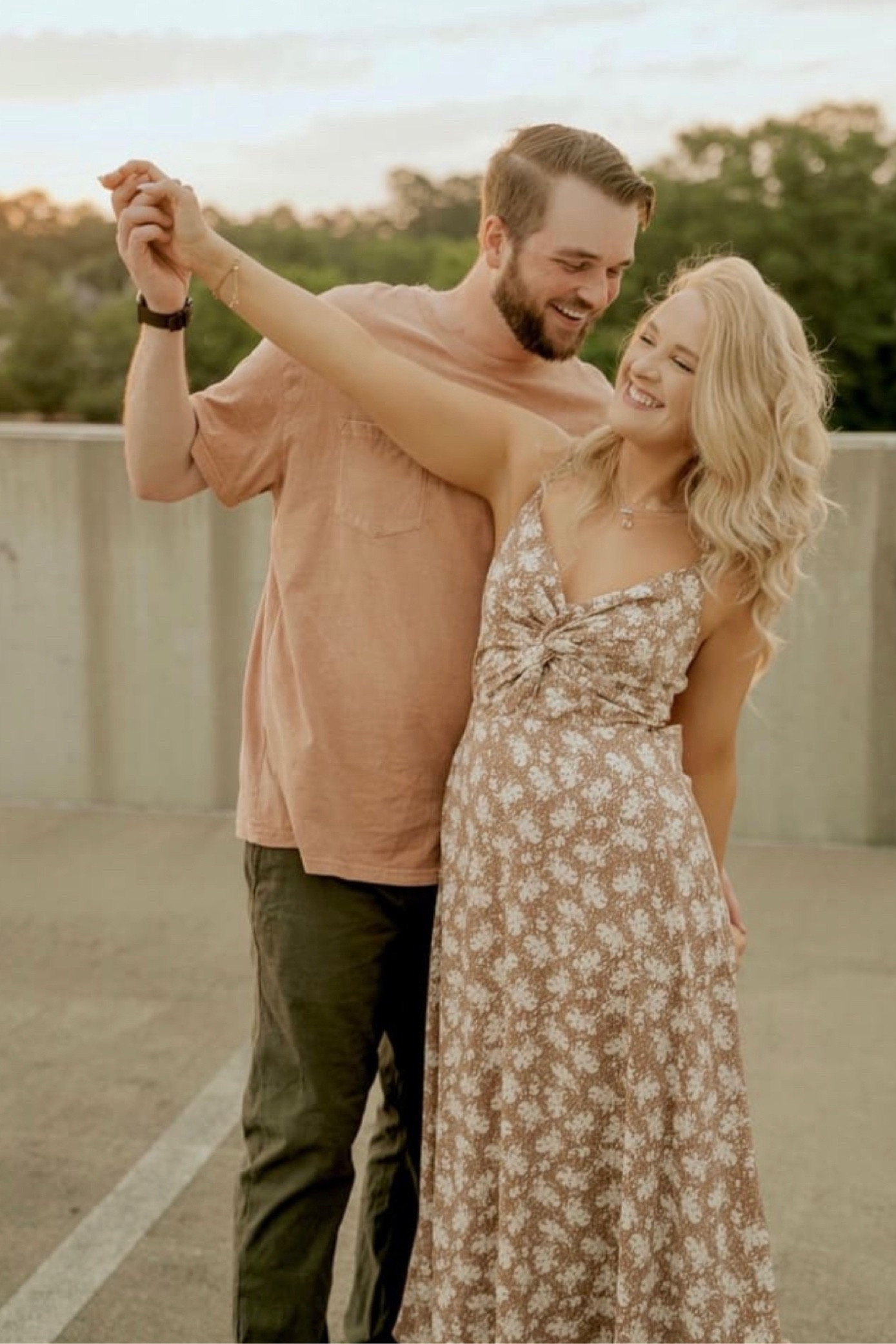 This brown and white midi dress is perfect as a summer dress or as a summer engagement photoshoot dress!!

#LTKunder100 #LTKU #LTKFind