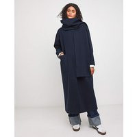 Navy Longline Scarf Coat Navy - JD Williams - Size: 32 | JD Williams (UK)
