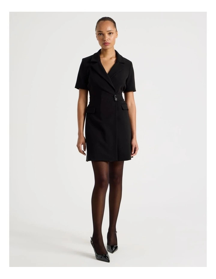 BlaqShort Sleeve Blazer Dress in Black | Myer