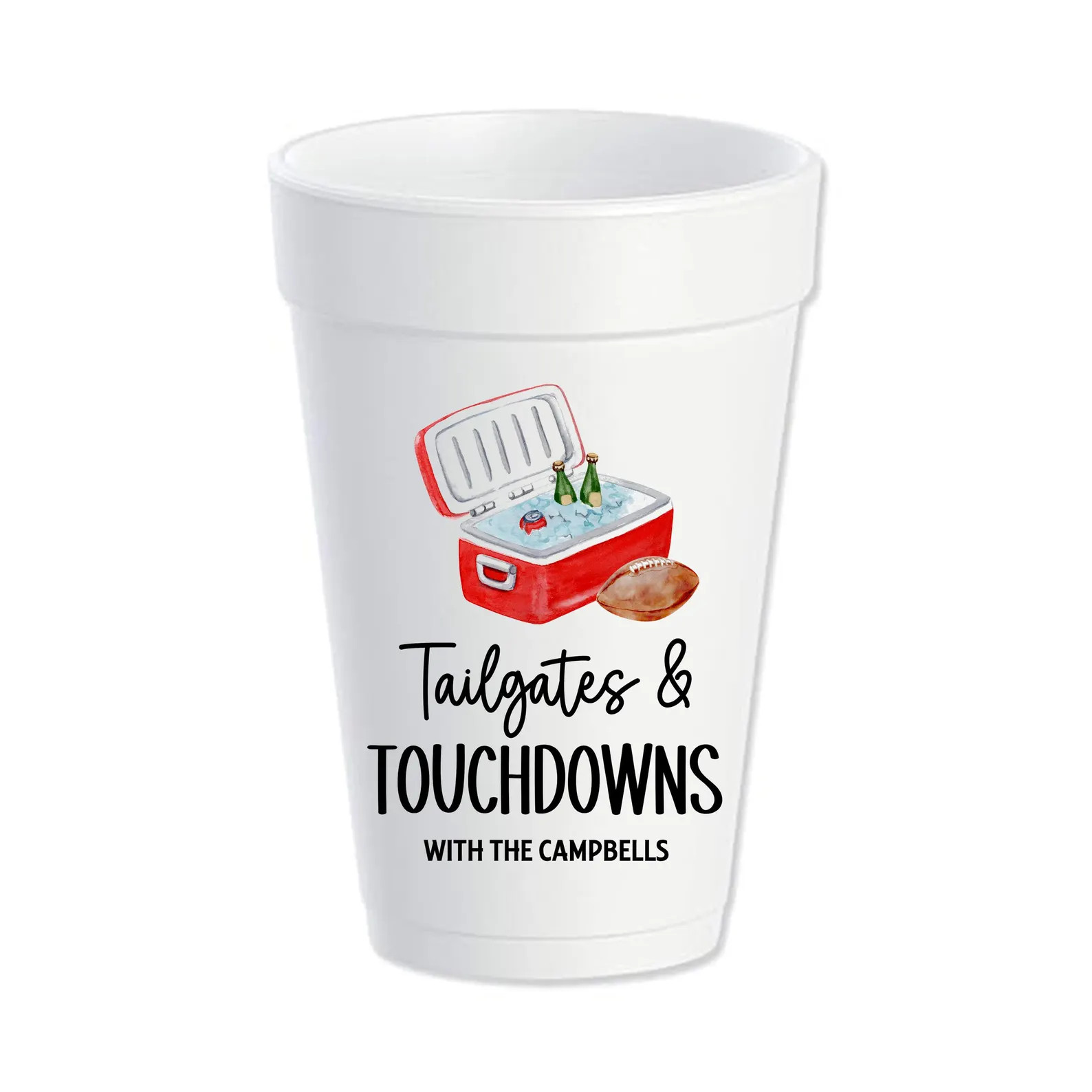 Tailgates & Touchdowns Custom Styrofoam Cups, Football Game Day, Tailgate Party, Personalized - E... | Etsy (Global)
