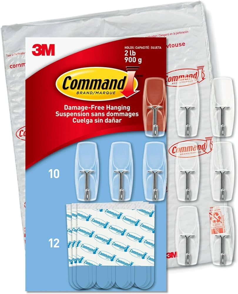 Command Medium Wire Toggle Hooks, Damage Free Hanging Wall Hooks with Adhesive Strips, No Tools W... | Amazon (US)