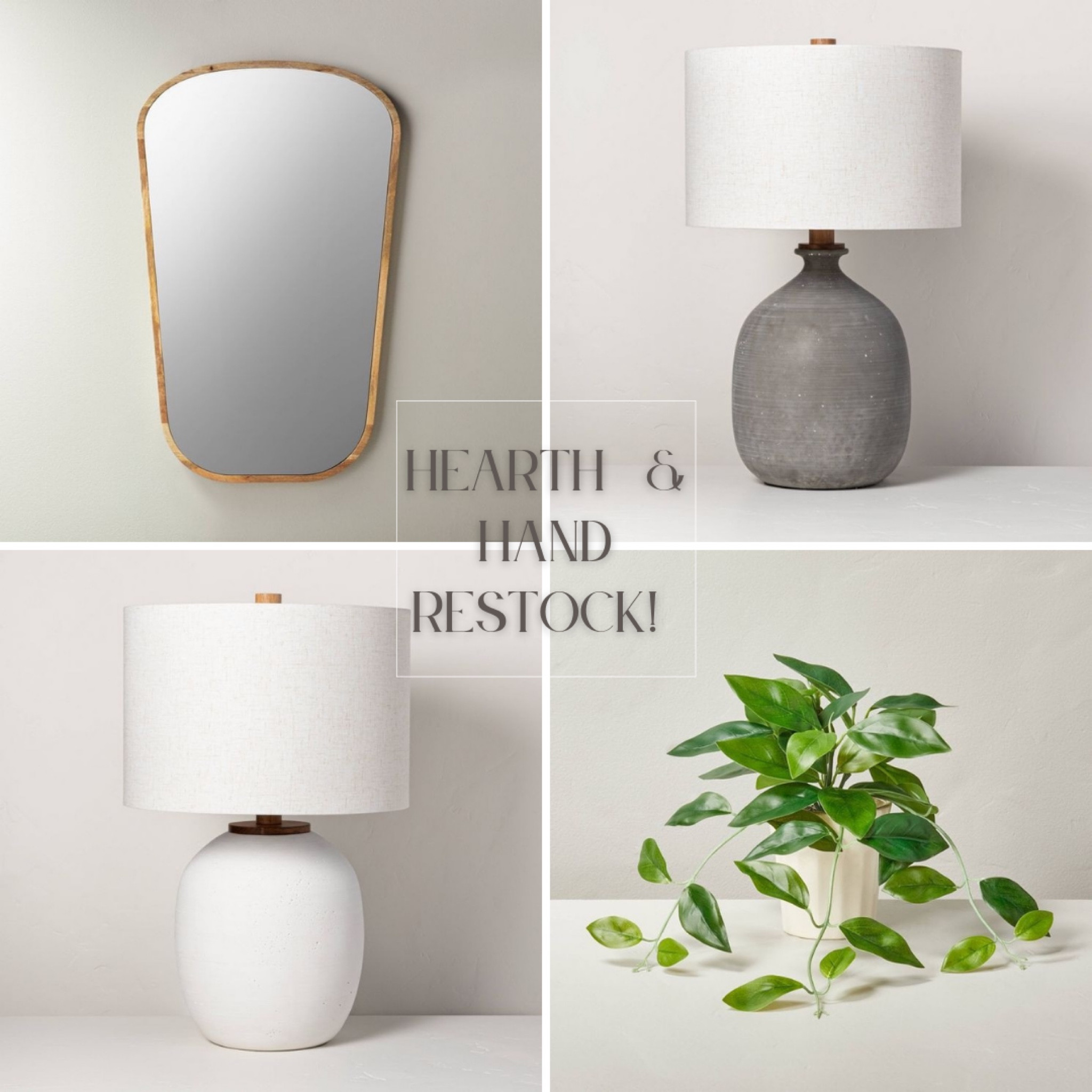 Hearth & Hand with Magnolia restock at Target! I love the gray lamp and the asymmetrical mirror! 
#targetfinds #hearthandhand #tablelamp #livingroomdecor #accentmirror #bedroomdecor #homedecorforless #homedecor #homedecoronabudget #greenery


#LTKunder50 #LTKFind #LTKhome