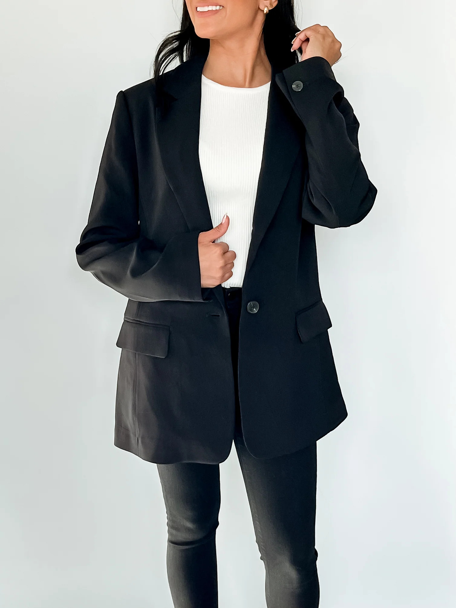 BOSS BABE BLACK BLAZER | Harper's Den