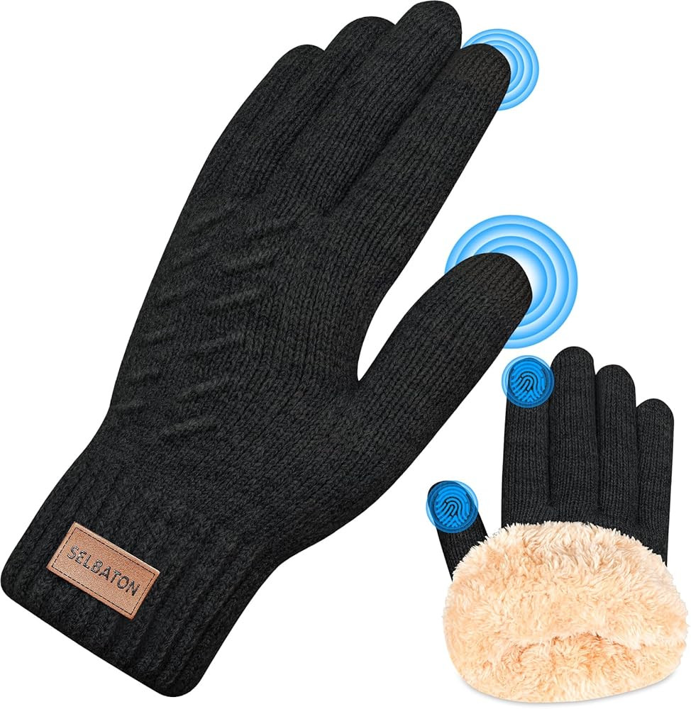 Winter Gloves for Women Men With Fleece Lining Knit Stretchy Touch Screen Thermal Warm Gloves for... | Amazon (US)