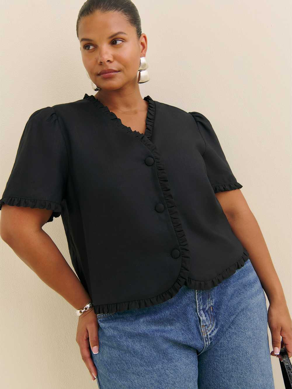 Bess Linen Top Es | Reformation (Global)