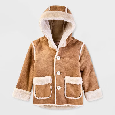 Toddler Faux Shearling Jacket - Cat & Jack™ Tan | Target