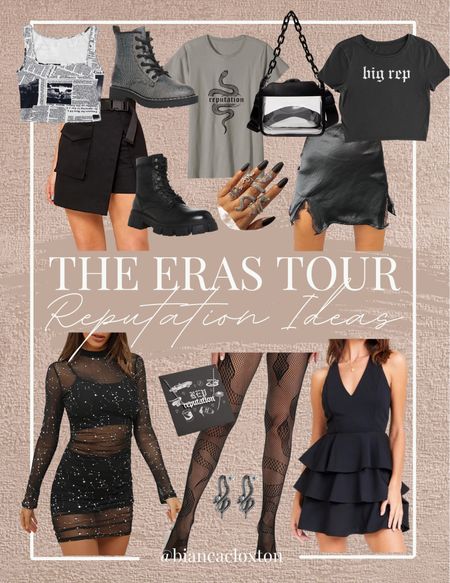 The Eras Tour - Reputation Outfit Ideas 🐍

Black, snake, ring, earrings, newspaper shirt, combat boots, urban, distressed, big rep, clear purse, black dress



#LTKstyletip #LTKFind #LTKunder50