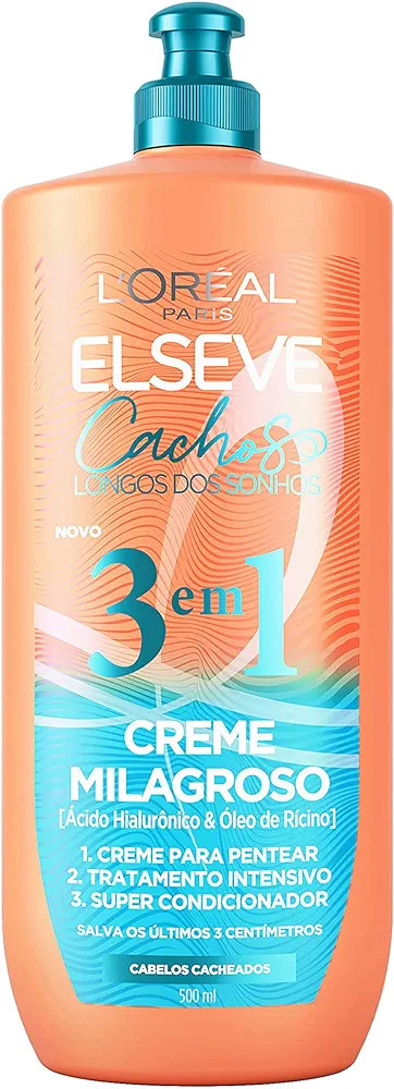 Creme Milagroso 3 em 1 Elseve Cachos Longos dos Sonhos 500ml | Amazon (BR)