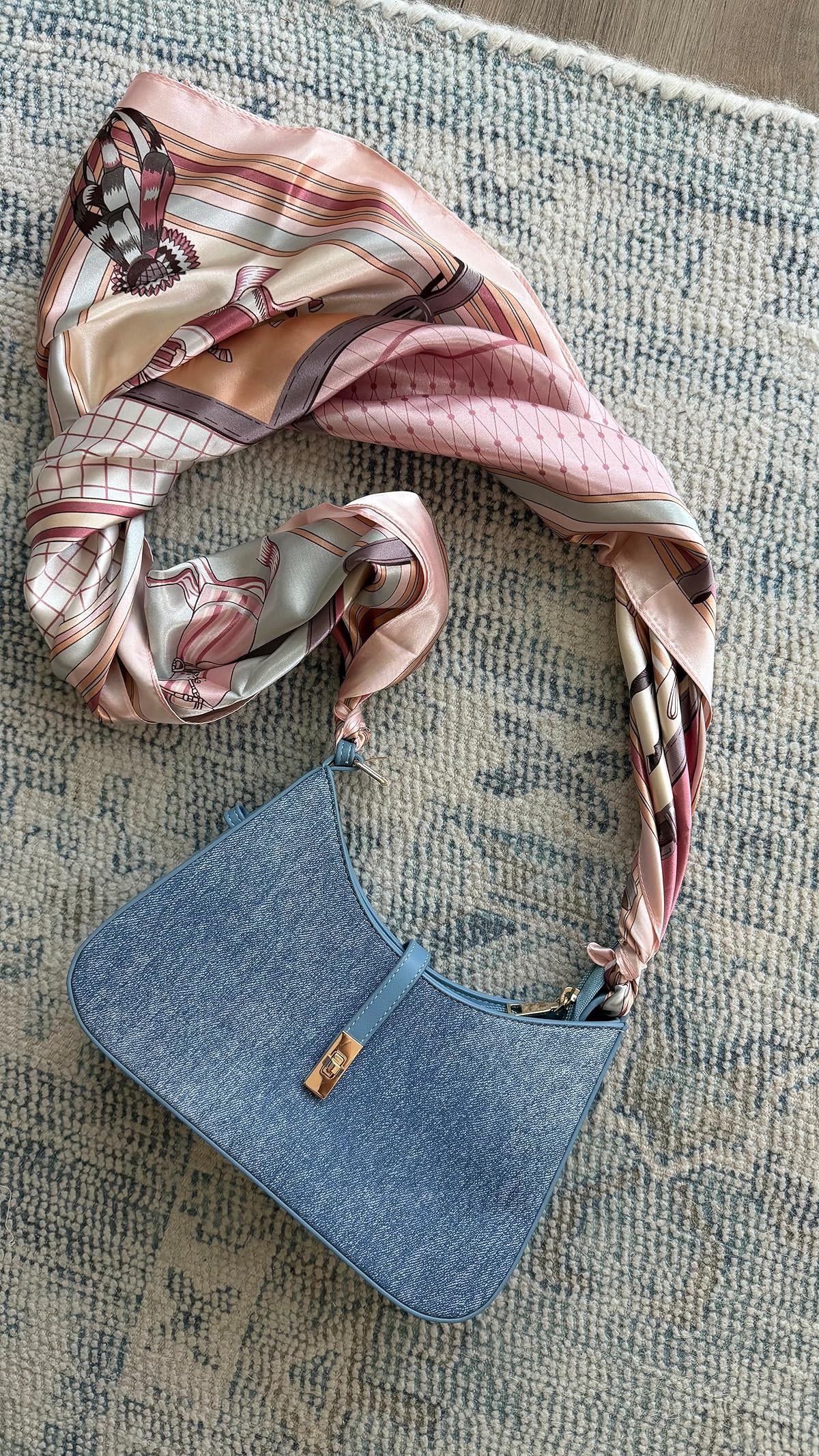 Upgrade your accessories with this silk scarf. Perfect for any outfit! fashion, silk scarf, head scarf, jess fay, amazon finds 

 