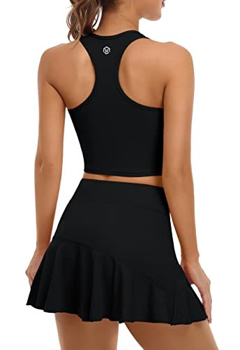 ATTRACO Women 2 Piece Tennis Dress with Shorts Workout Golf Skirts with Pockets Athletic Dress | Amazon (US)