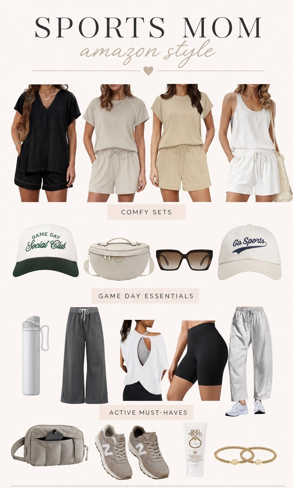 Sports mom style, but make it comfy 🤍
Rounded up my favorite Amazon finds for long game days, busy weekends, and running from the bleachers to errands ✨ These easy lounge sets, biker shorts, sneakers, and accessories are all affordable, cute, and mom-life approved 🙌

Perfect for:
• Baseball moms
• Softball moms
• Soccer Saturdays
• Everyday athleisure looks

Everything linked on my LTK! 🛒

#LTKootd #LTKActive #LTKSaleAlert