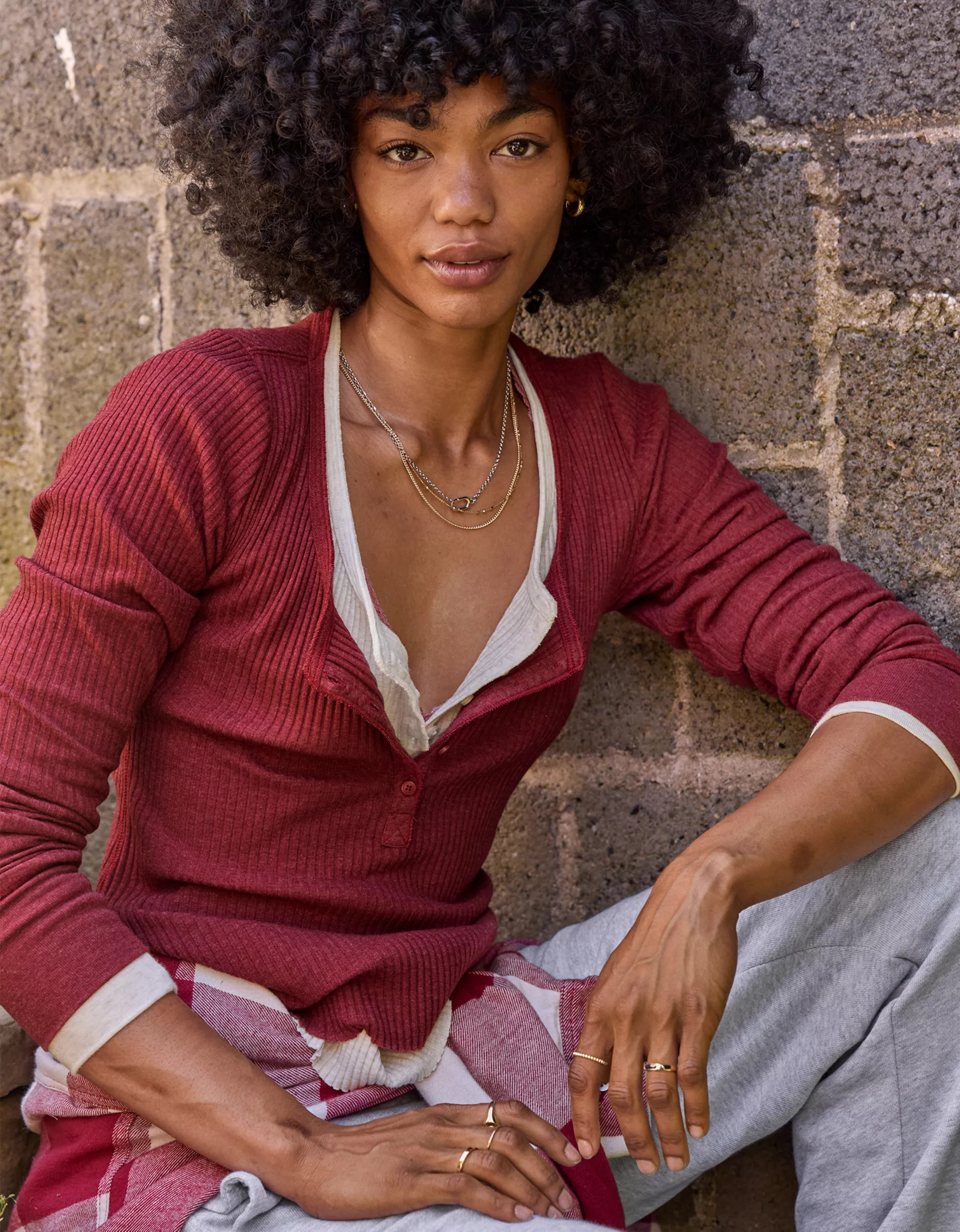 Aerie Essential Henley Layering T-Shirt | Aerie