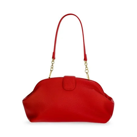 Free Assembly Women's Faux Leather Clutch Handbag, Red Engine | Walmart (US)