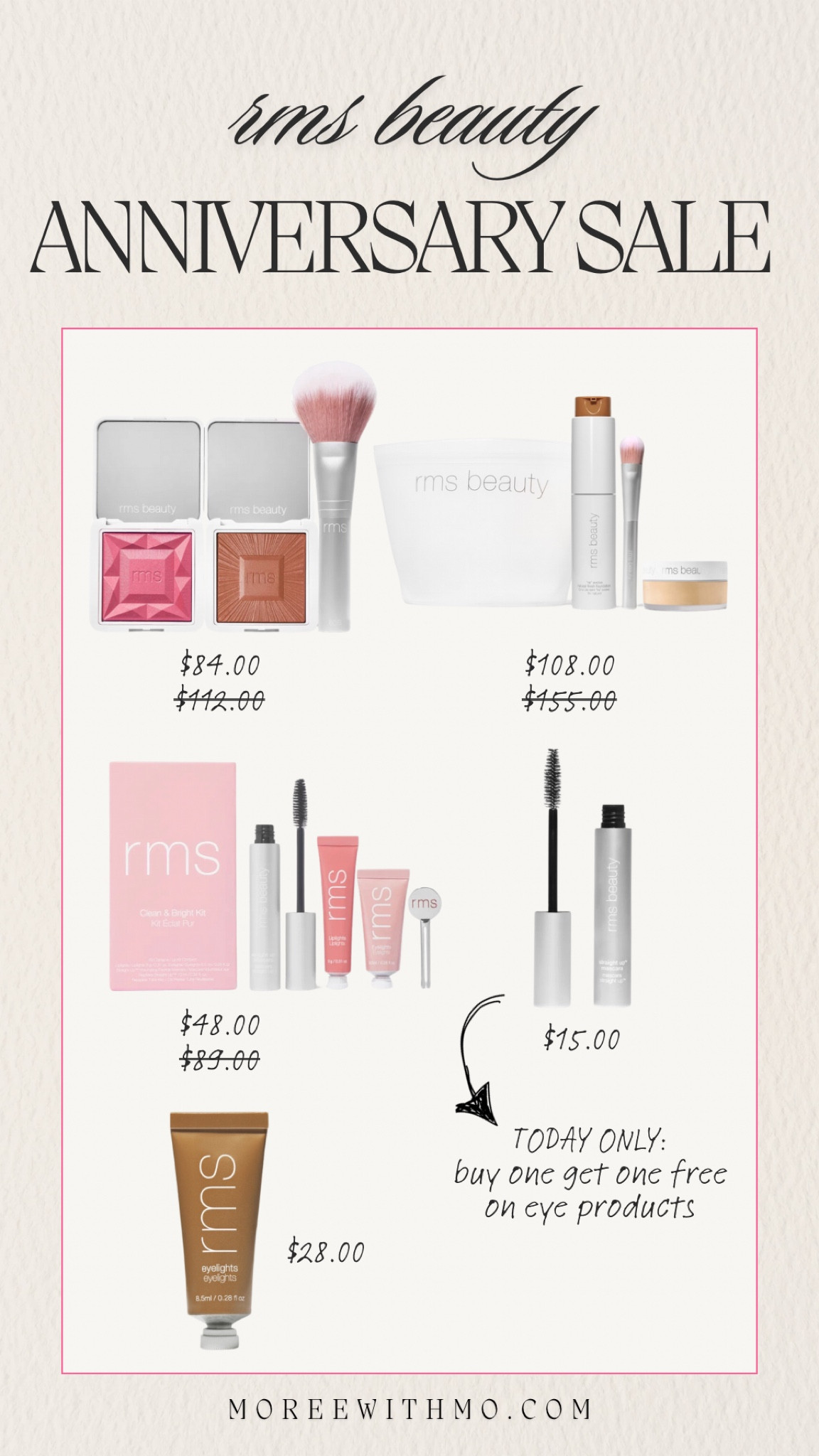 The RMS beauty anniversary sale is currently happening! Eye products are buy one get one free! I love this clean beauty brand! Here are a few things in my cart! 

Makeup 
Beauty finds 
Sale finds
Blush 

#LTKParties #LTKBeauty #LTKFindsUnder100