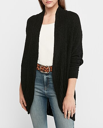 ribbed cozy cocoon cardigan | Express