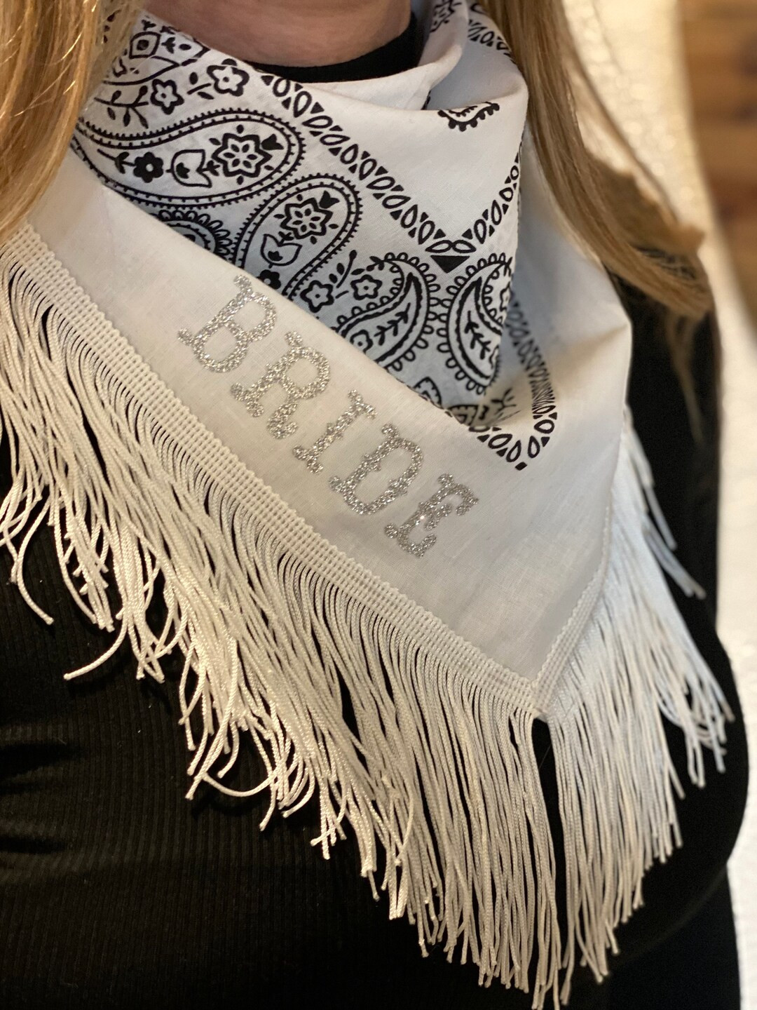 PERSONALIZED Fringe Bandana | Bachelorette Party Attire | Bridesmaid Gift | Space Cowgirl | Perso... | Etsy (US)