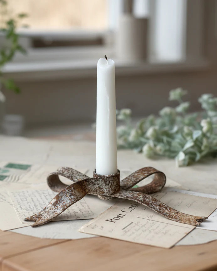 Rustic Bow Taper Holder | MJHome