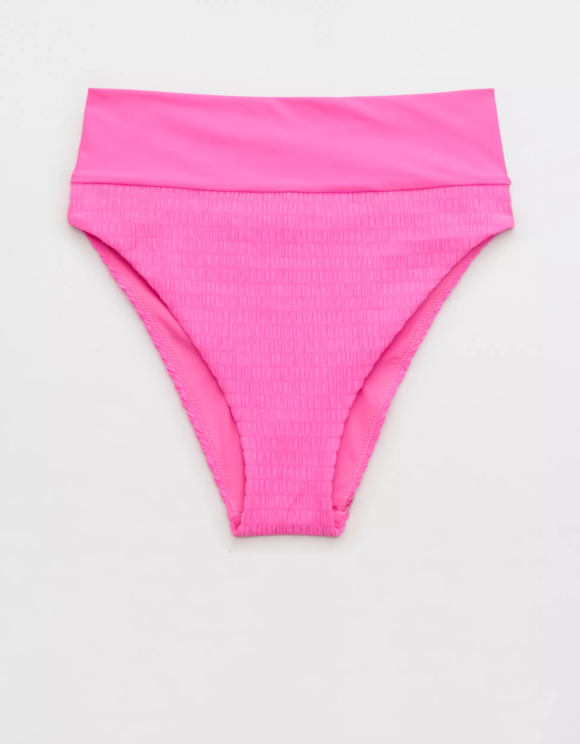 Aerie Smocked High Cut Cheeky Bikini Bottom | American Eagle Outfitters (US & CA)
