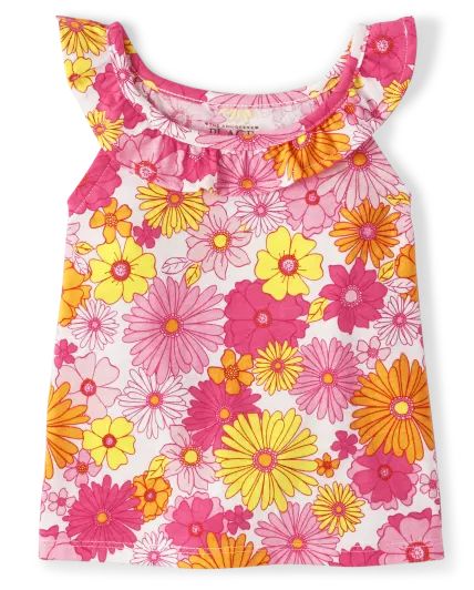 Baby And Toddler Girls Floral Ruffle Top - fuchsia purple | The Children's Place