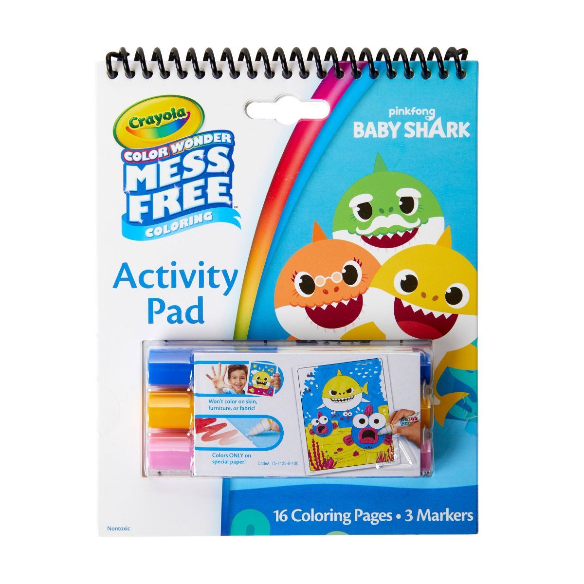 Crayola 16pg Baby Shark Color Wonder Travel Activity Pad with 3 Markers | Target