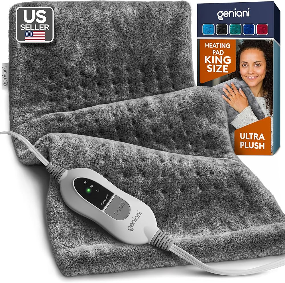GENIANI Large Electric Heating Pad for Back Pain & Cramps Relief, FSA HSA Eligible, Auto Shut Off... | Amazon (US)