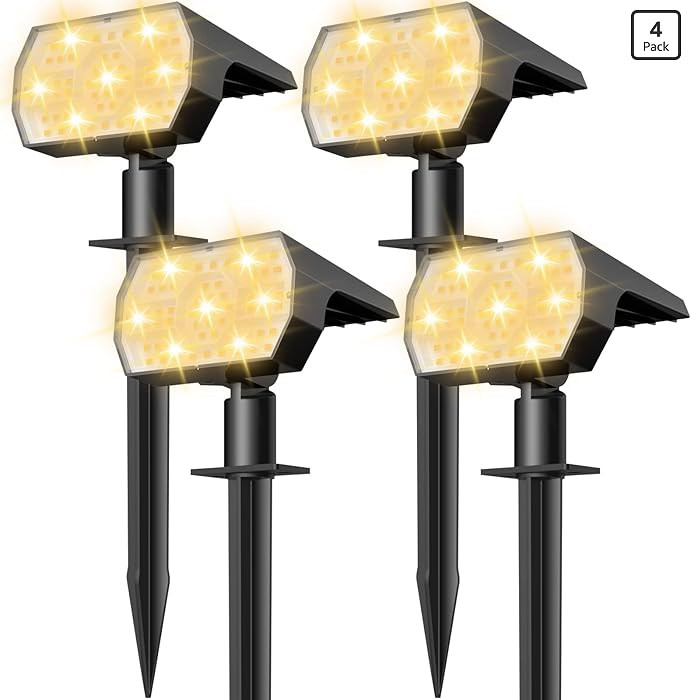 NYMPHY Solar Lights Outdoor Waterproof IP68, 56 LED 3 Lighting Modes Solar Powered Garden Yard Sp... | Amazon (US)